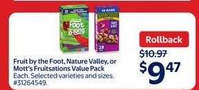 Fruit by the Foot, Nature Valley, or Mott's Fruitsations Value Pack