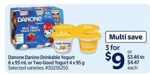 Danone Danino Drinkable Yogurt or Two Good Yogurt