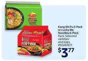 Kang Shi Fu 5-Pack or Lucky Me Noodles 6-Pack