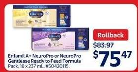 Enfamil A+ NeuroPro or NeuroPro Gentlease Ready to Feed Formula