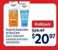 Eucerin Sunscreen or Sun Care