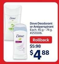 Dove Deodorant or Antiperspirant