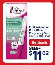 First Response Rapid Result Pregnancy Test