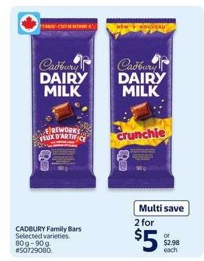 CADBURY FAMILY BARS