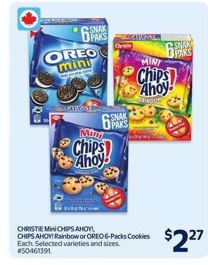 CHRISTIE Mini CHIPS AHOY!, CHIPS AHOY! Rainbow or OREO 6-Packs Cookies