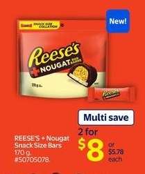 REESE'S + Nougat Snack Size Bars
