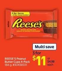 REESE'S Peanut Butter Cups 4-Pack