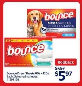 Bounce Dryer Sheets 60s – 120s