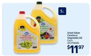 Great Value Canola or Vegetable Oil