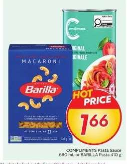 COMPLIMENTS Pasta Sauce or BARILLA Pasta