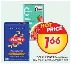 COMPLIMENTS Pasta Sauce or BARILLA Pasta