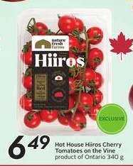Hot House Hiiros Cherry Tomatoes on the Vine