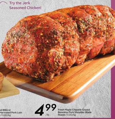 Fresh Maple Chipotle Glazed Boneless Pork Shoulder Blade Roast