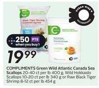 COMPLIMENTS Green Wild Atlantic Canada Sea Scallops