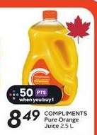 COMPLIMENTS Pure Orange Juice