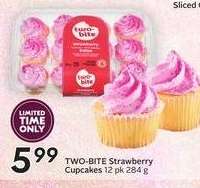 TWO-BITE Strawberry Cupcakes