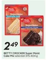BETTY CROCKER SUPER MOIST CAKE MIX