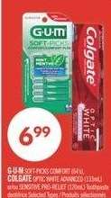 G-U-M SOFT-PICKS COMFORT (60's), COLGATE OPTIC WHITE ADVANCED (130ml)