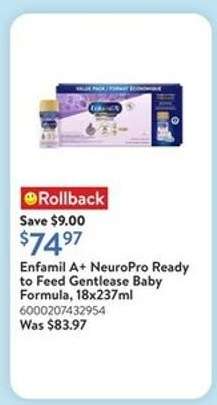 Enfamil A+ NeuroPro Ready to Feed Gentlease Baby Formula, 18x237ml