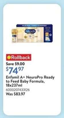 Enfamil A+ NeuroPro Ready to Feed Baby Formula, 18x237ml