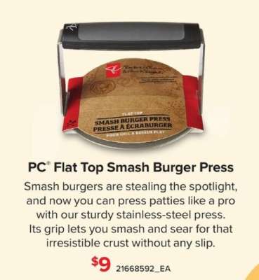 PC Flat Top Smash Burger Press