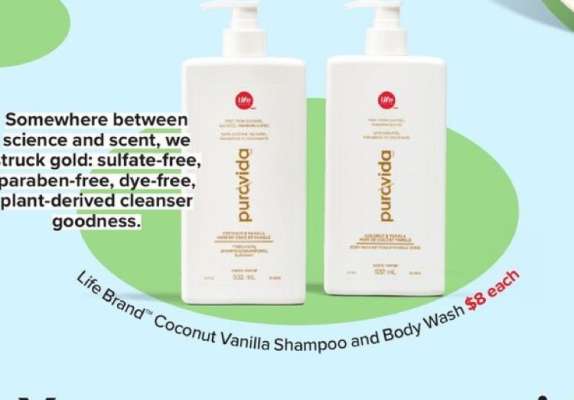 Life Brand Coconut Vanilla Shampoo and Body Wash