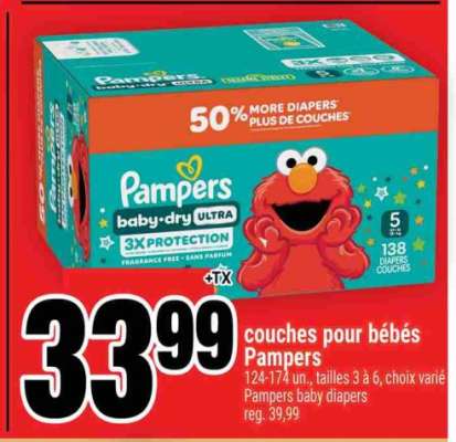 couches pour bébés Pampers
