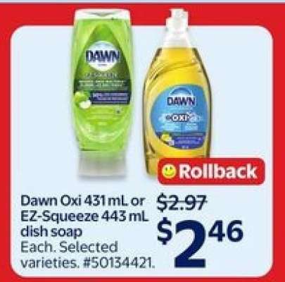 Dawn Oxi or EZ-Squeeze Dish Soap