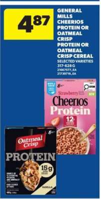 General Mills Cheerios Protein or Oatmeal Crisp Cereal