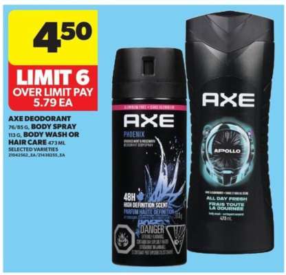 AXE Deodorant, Body Spray, Body Wash or Hair Care