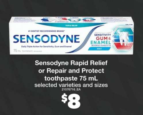 Sensodyne Rapid Relief or Repair and Protect Toothpaste