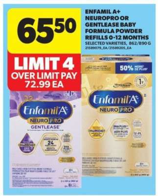 Enfamil A+ NeuroPro or Gentlease Baby Formula Powder Refills