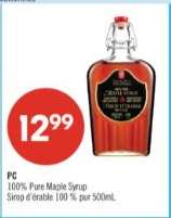 PC 100% PURE MAPLE SYRUP