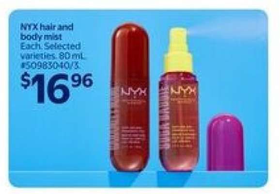 NYX hair and body mist
