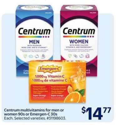 Centrum Multivitamins or Emergen-C