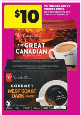PC Single Serve Coffee Pods