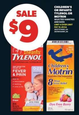 Children’s or Infants’ Tylenol or Motrin