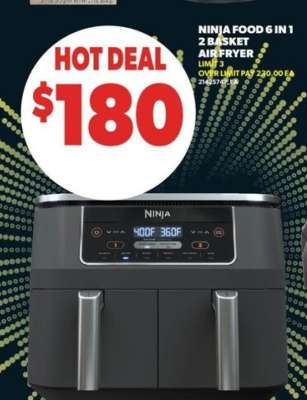 Ninja Food 6 in 1 2 Basket Air Fryer