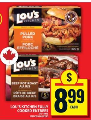 LOU’S KITCHEN FULLY COOKED ENTRÉES