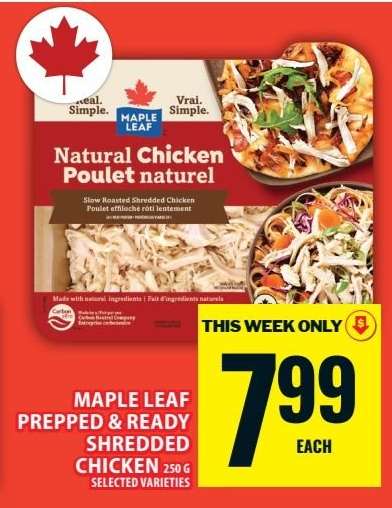 MAPLE LEAF PREPPED & READY SHREDDED CHICKEN