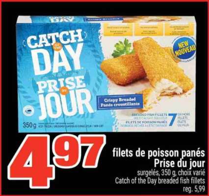 filets de poisson panés Prise du jour
