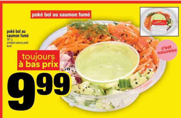 poké bol au saumon fumé