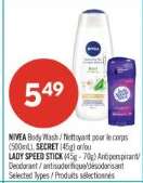 NIVEA Body Wash / SECRET or LADY SPEED STICK