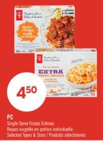 PC SINGLE SERVE FROZEN ENTREES