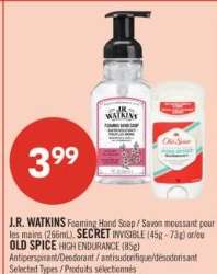 J.R. WATKINS Foaming Hand Soap / SECRET INVISIBLE / OLD SPICE HIGH ENDURANCE