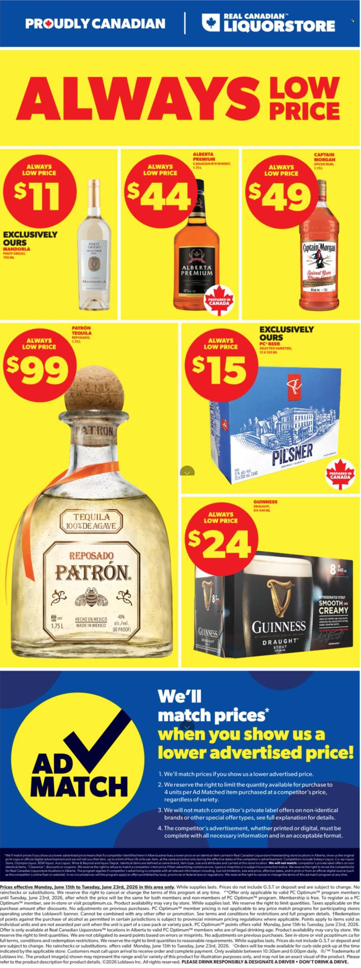 Real Canadian Liquorstore flyer - June 15, 2026 - June 23, 2026. Page 1