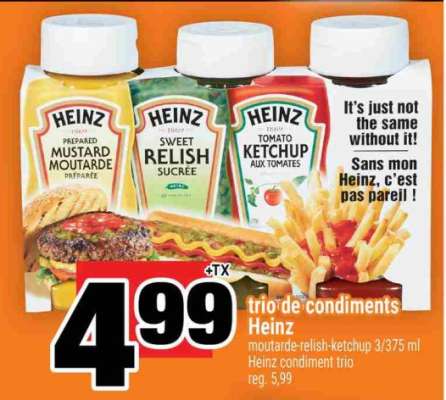 trio de condiments Heinz