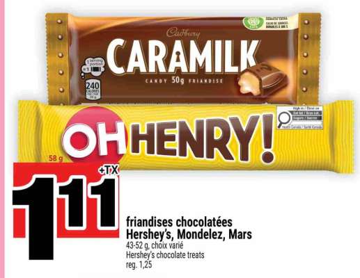 friandises chocolatées Hershey's, Mondelez, Mars