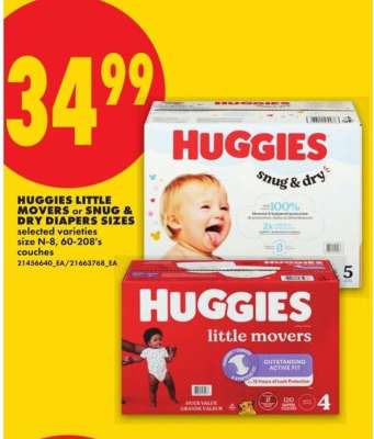 Huggies Little Movers or Snug & Dry Diapers