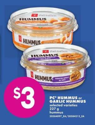 PC Hummus or Garlic Hummus